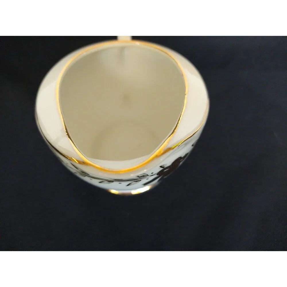 Vintage Lefton China Golden 50th Anniversary Gift Set Creamer & Sugar Bowl W/Lid